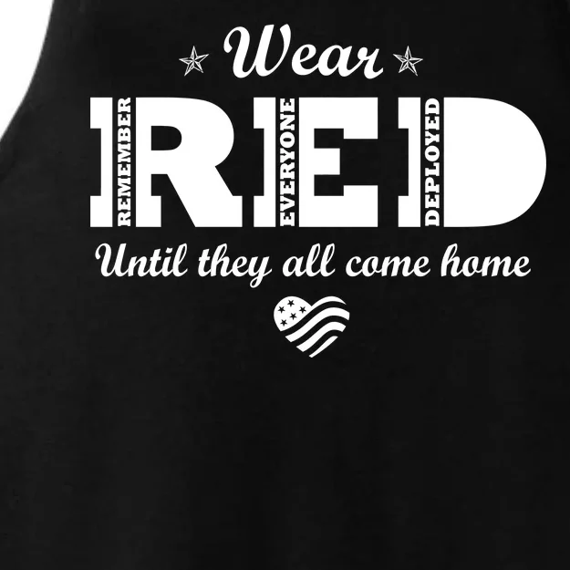 Wear Red Until They All Come Home Ladies Tri-Blend Wicking Tank