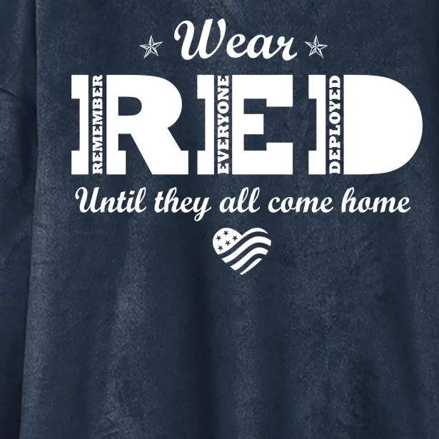 Wear Red Until They All Come Home Hooded Wearable Blanket