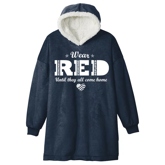 Wear Red Until They All Come Home Hooded Wearable Blanket