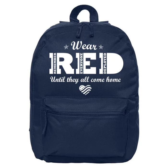 Wear Red Until They All Come Home 16 in Basic Backpack