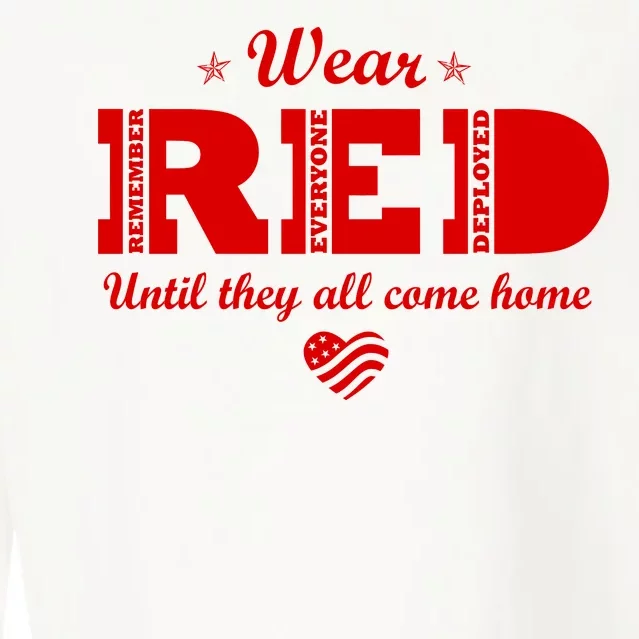 Wear Red Until They All Come Home Cropped Pullover Crew