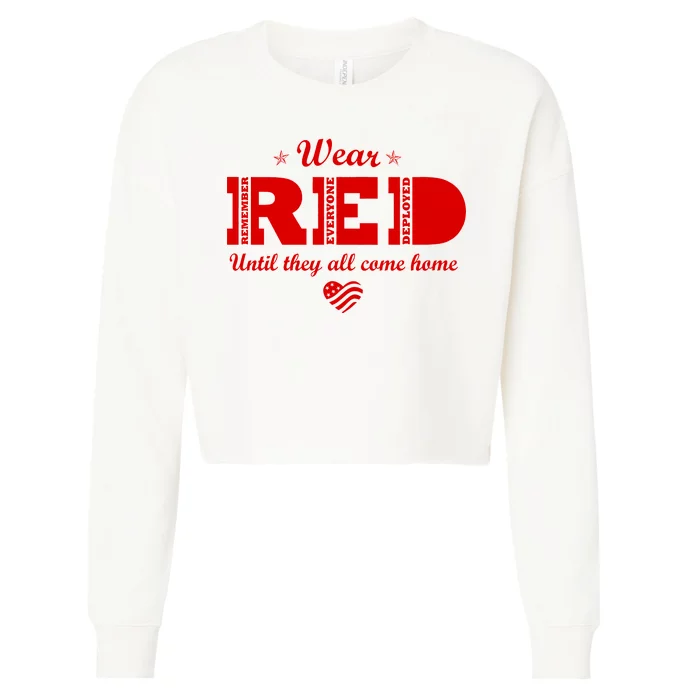 Wear Red Until They All Come Home Cropped Pullover Crew