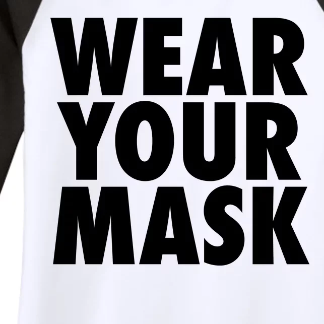 Wear Your Mask Women's Tri-Blend 3/4-Sleeve Raglan Shirt