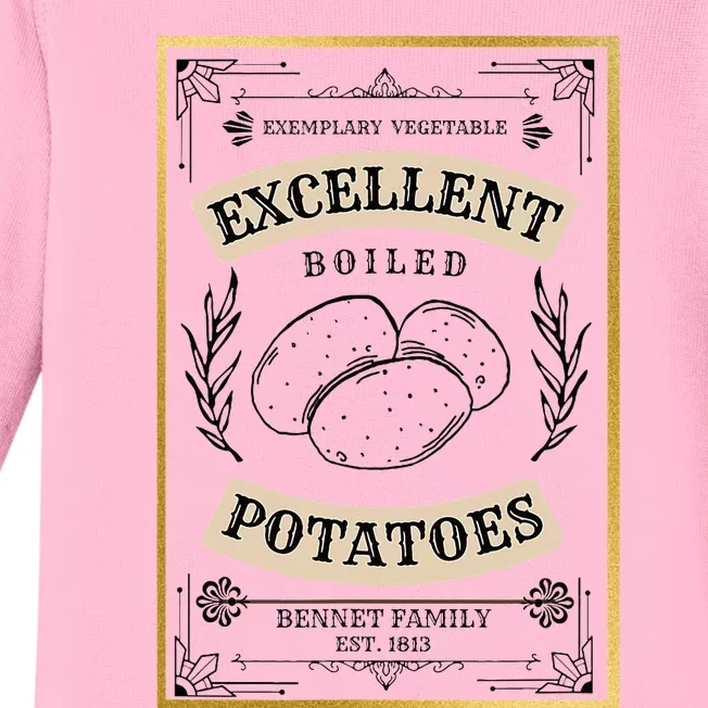 What Excellent Boiled Potatoes Jane Austen Pemberley Baby Long Sleeve Bodysuit