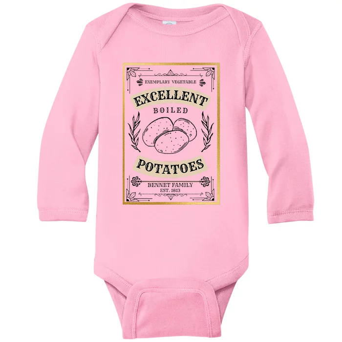 What Excellent Boiled Potatoes Jane Austen Pemberley Baby Long Sleeve Bodysuit