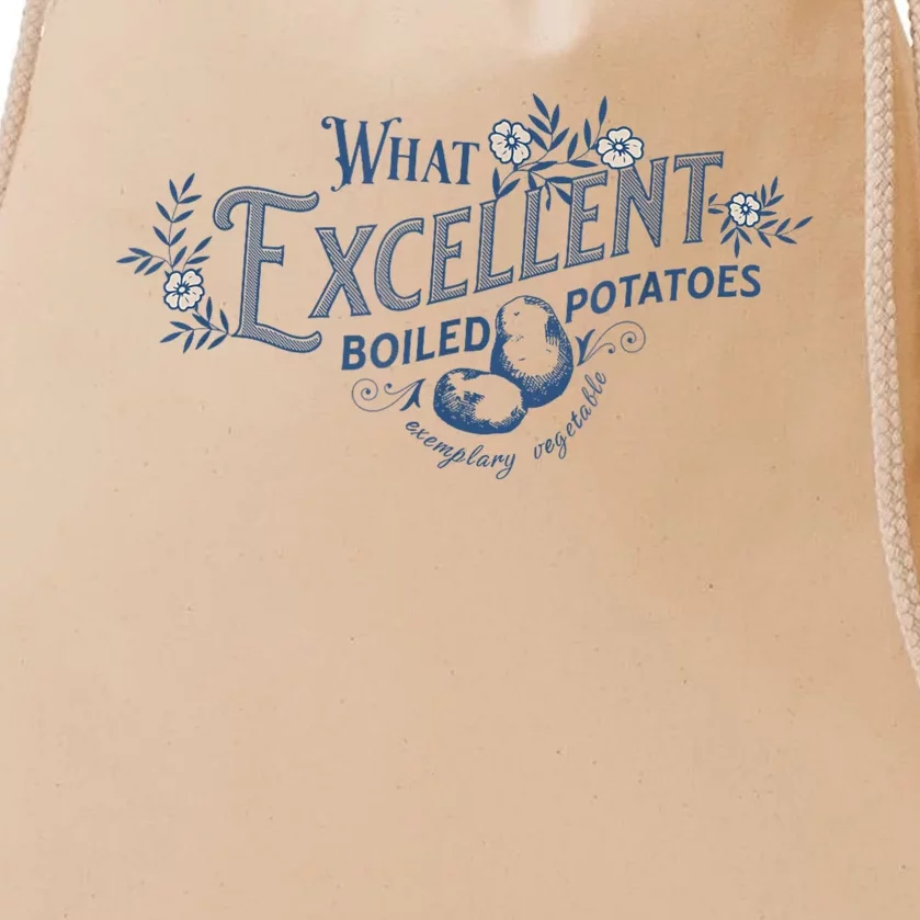 What Excellent Boiled Potatoes Meme Funny Book Lovers Drawstring Bag