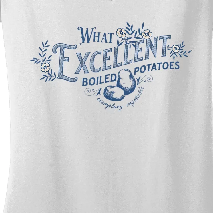 What Excellent Boiled Potatoes Meme Funny Book Lovers Women's V-Neck T-Shirt