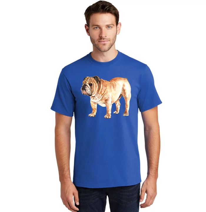 Watercolor English British Bulldog Gift Tall T-Shirt