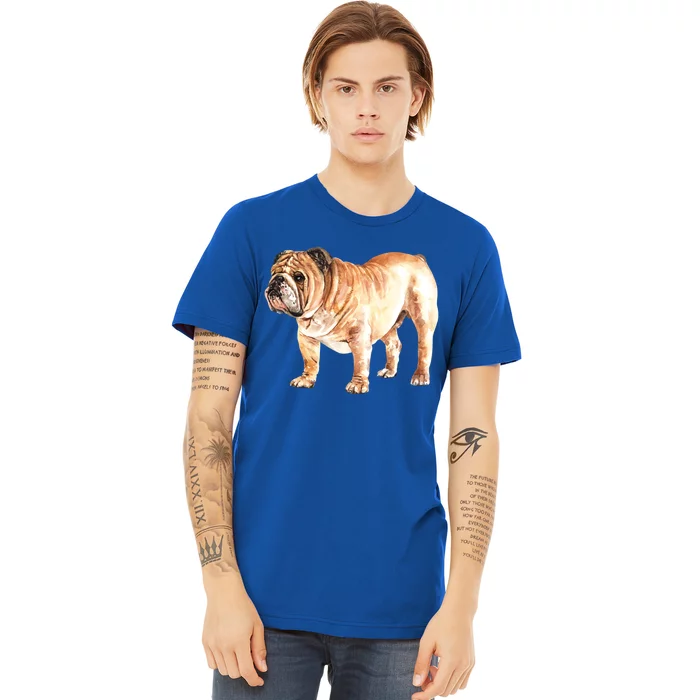 Watercolor English British Bulldog Gift Premium T-Shirt