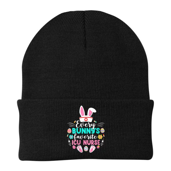 Wo Every Bunny's Favorite ICU Nurse Shirt Funny Easter Day Knit Cap Winter Beanie