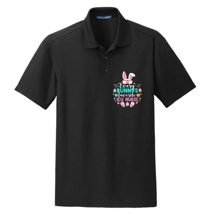 Wo Every Bunny's Favorite ICU Nurse Shirt Funny Easter Day Dry Zone Grid Performance Polo