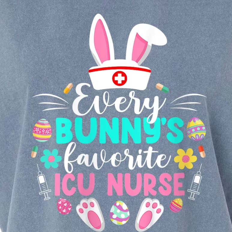 Wo Every Bunny's Favorite ICU Nurse Shirt Funny Easter Day Garment-Dyed Women's Muscle Tee