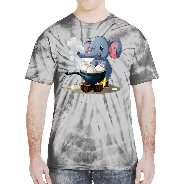 Whimsical Elephant Boiled Egg Tie-Dye T-Shirt