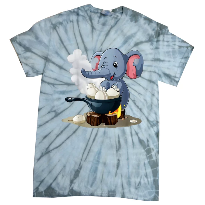 Whimsical Elephant Boiled Egg Tie-Dye T-Shirt