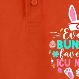 Wo Every Bunny's Favorite ICU Nurse Shirt Funny Happy Easter Day Dry Zone Grid Performance Polo