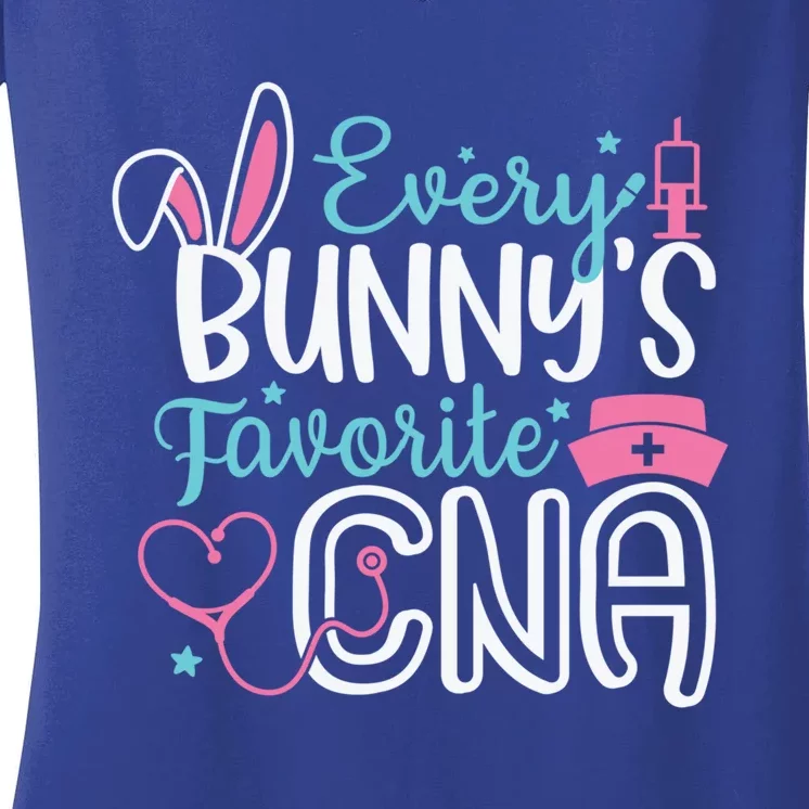 Wo Every Bunnys Favorite Cna Happy Easter Nurse Gift Women's V-Neck T-Shirt