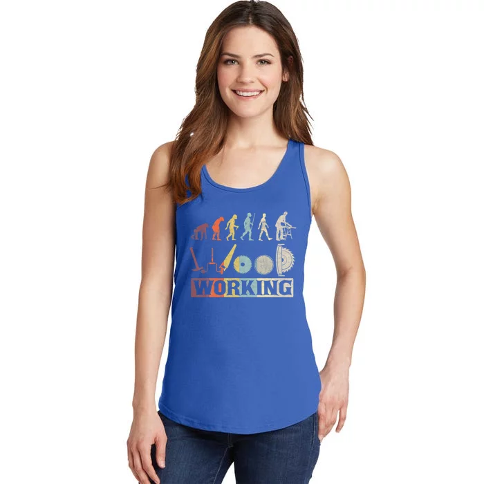 Woodworking Evolution Colorful Carpenter Woodworker Retro Gift Ladies Essential Tank