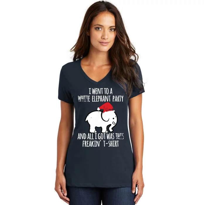 White Elephant Christmas Fun Gift Exchange Contest Women's V-Neck T-Shirt