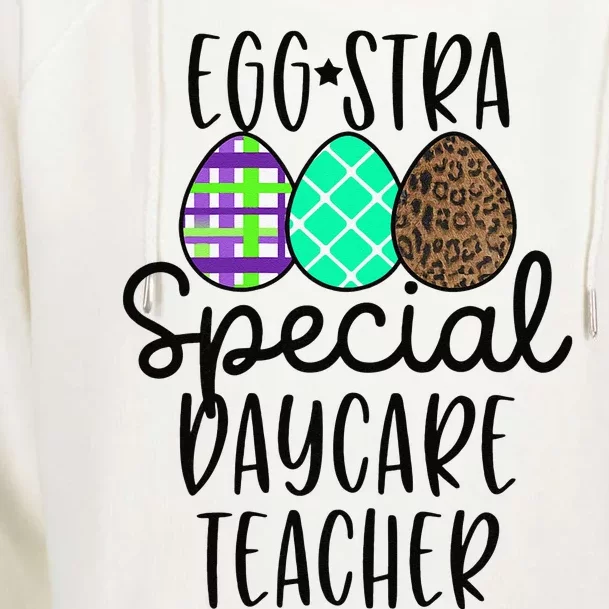 Womens Easter Christian Daycare Teacher Eggstra Womens Funnel Neck Pullover Hood