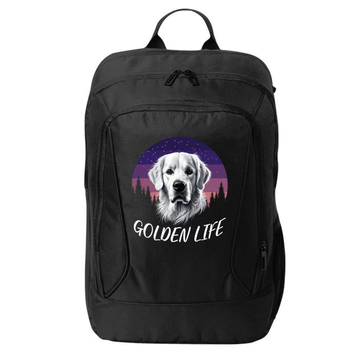 White English Cream Golden Retriever Simply Golden Gift City Backpack