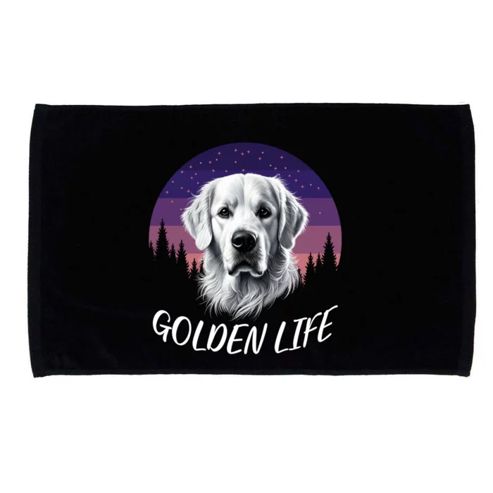 White English Cream Golden Retriever Simply Golden Gift Microfiber Hand Towel