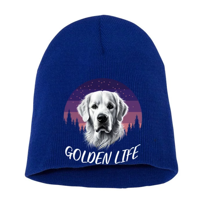 White English Cream Golden Retriever Simply Golden Gift Short Acrylic Beanie