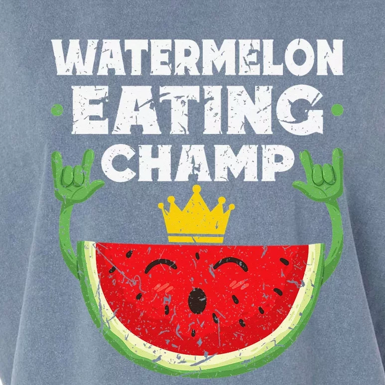 Watermelon Eating Champ Summer Eating Contest Festival Garment-Dyed Women's Muscle Tee