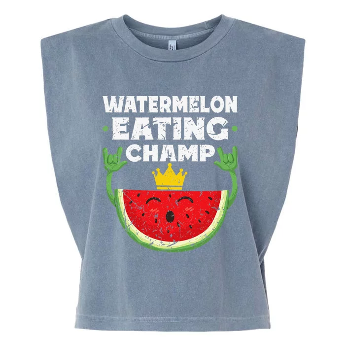 Watermelon Eating Champ Summer Eating Contest Festival Garment-Dyed Women's Muscle Tee