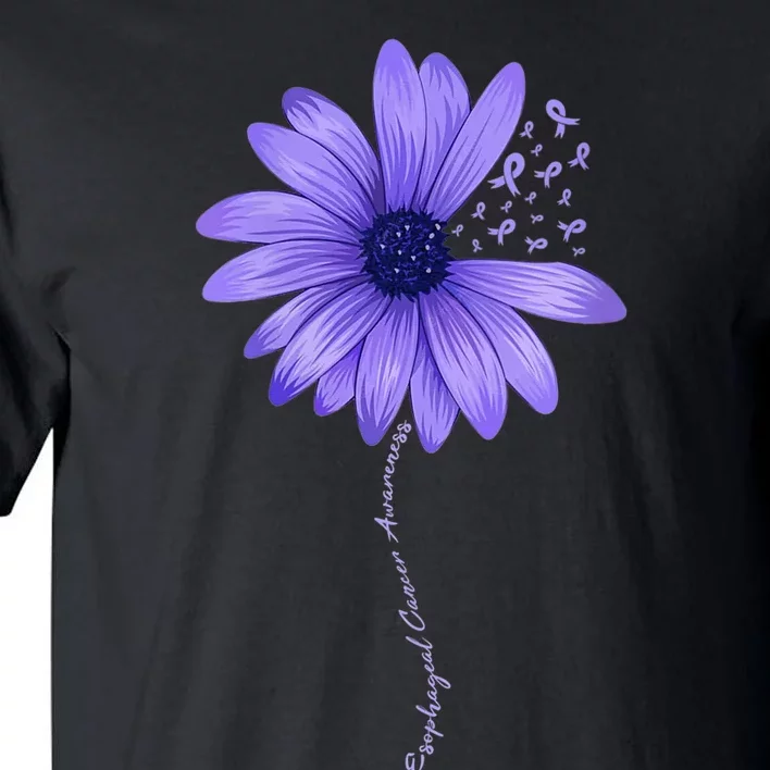 Wo Esophageal Cancer Awareness Sunflower Periwinkle ribbon Tall T-Shirt