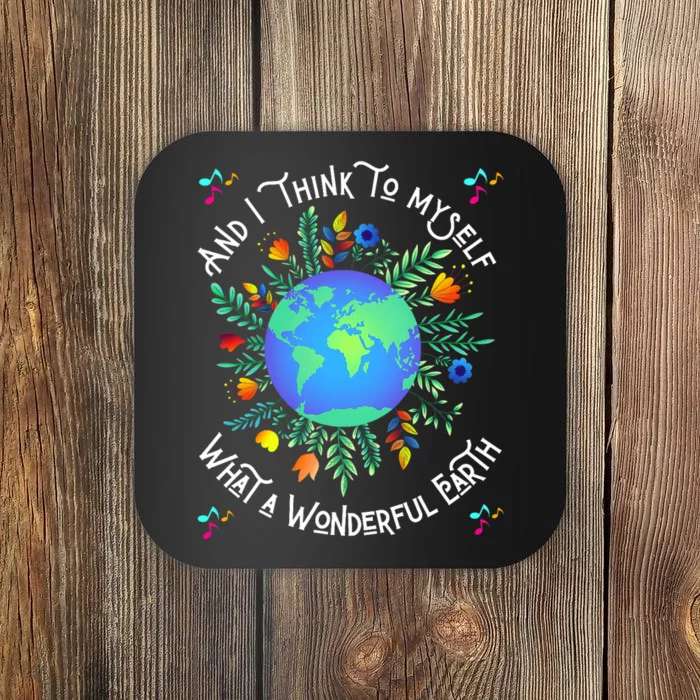 Wonderful Earth Cute Groovy Earth Day Retro Tie Dye Earth Coaster