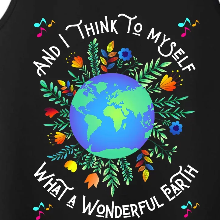 Wonderful Earth Cute Groovy Earth Day Retro Tie Dye Earth Performance Tank