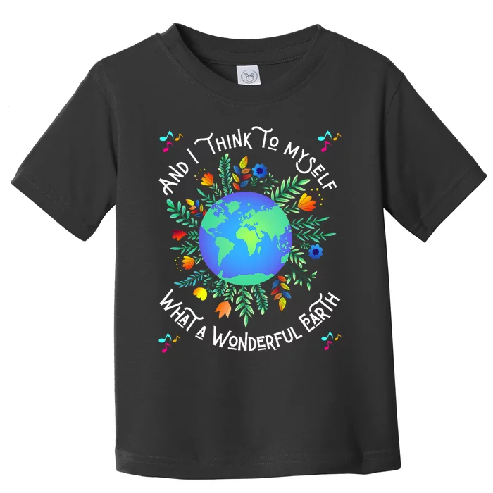 Wonderful Earth Cute Groovy Earth Day Retro Tie Dye Earth Toddler T-Shirt