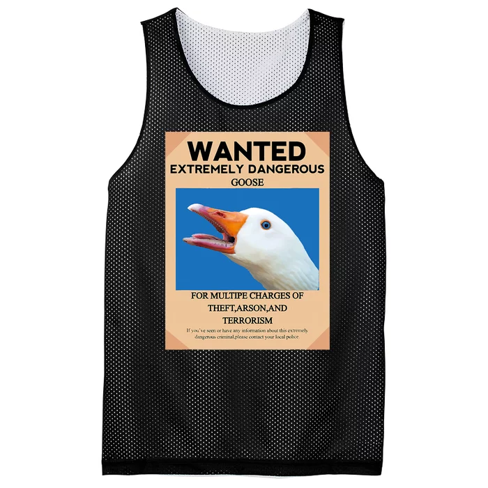 WANTED EXTREMELY DANGEROUS GOOSE UNTITLED GOOSE MEME HONK Mesh Reversible Basketball Jersey Tank