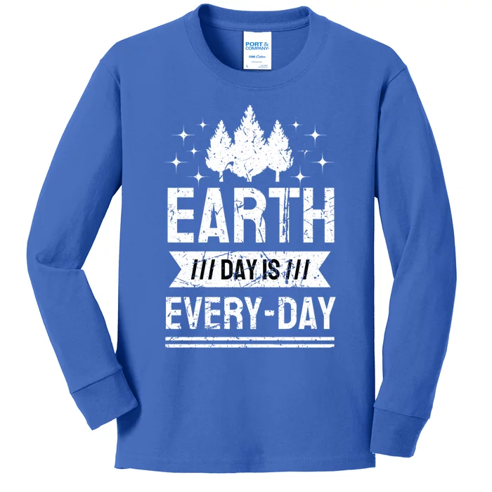 World Earth Day Is Everyday Conservation Planet Vintage Gift Kids Long Sleeve Shirt