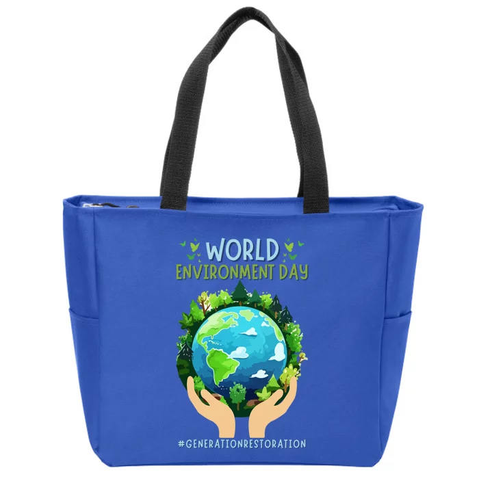 World Environt Day 2024 Earth Dayeyes On The Environt Meaningful Gift Zip Tote Bag