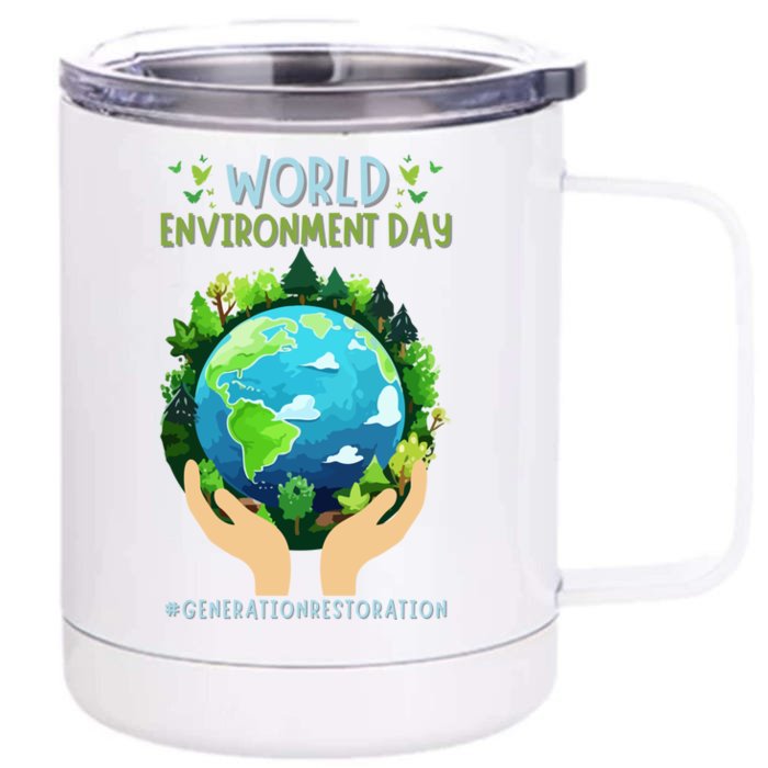 World Environt Day 2024 Earth Dayeyes On The Environt Meaningful Gift Front & Back 12oz Stainless Steel Tumbler Cup