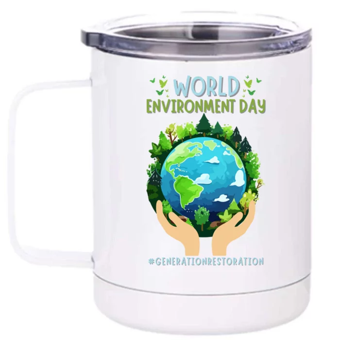 World Environt Day 2024 Earth Dayeyes On The Environt Meaningful Gift Front & Back 12oz Stainless Steel Tumbler Cup