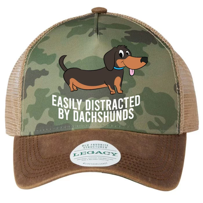 Wiener-Dog Easily Distracted By Dachshunds Funny Dachshund Legacy Tie Dye Trucker Hat