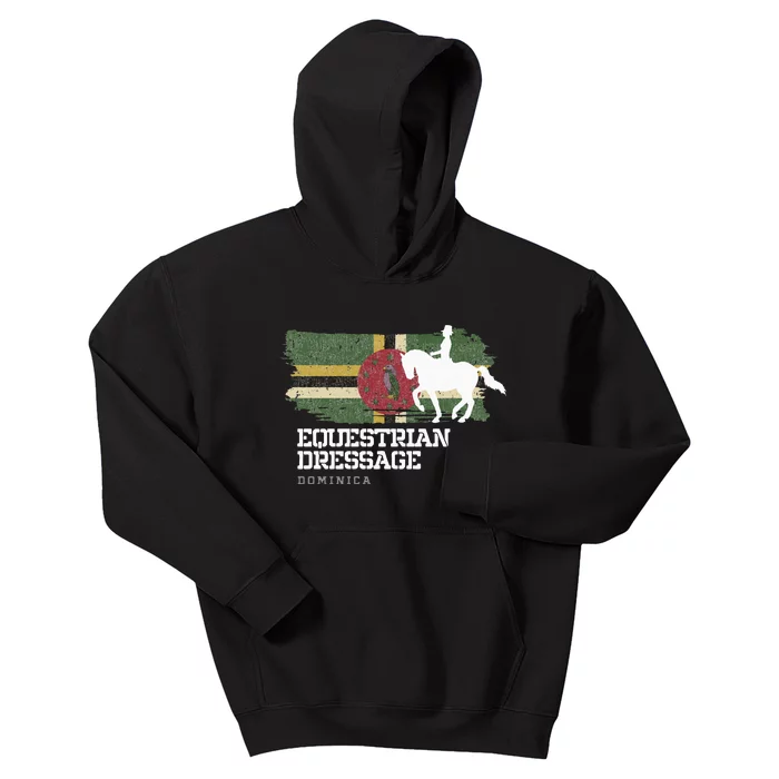 Wo Equestrian Dressage Dominica Horse Rider Kids Hoodie