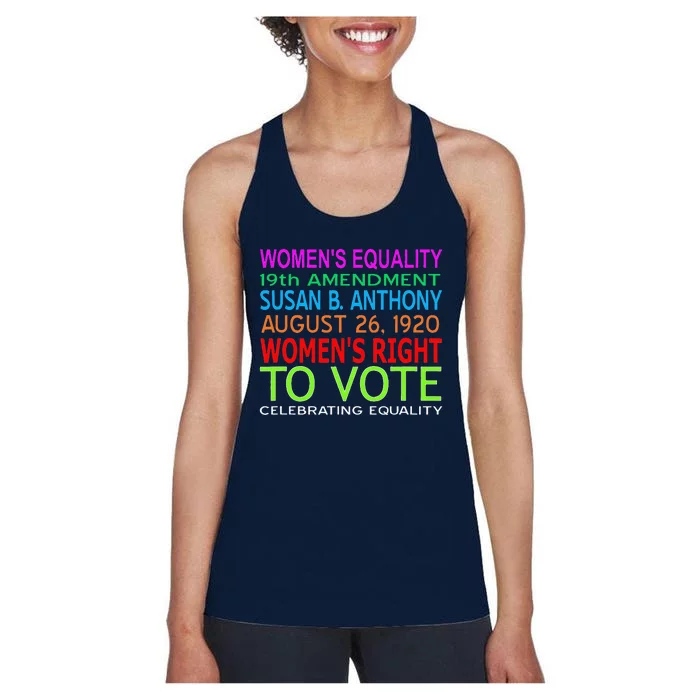 Women's Equality Day Right To Vote Susan B. Anthony Funny Women's Racerback Tank