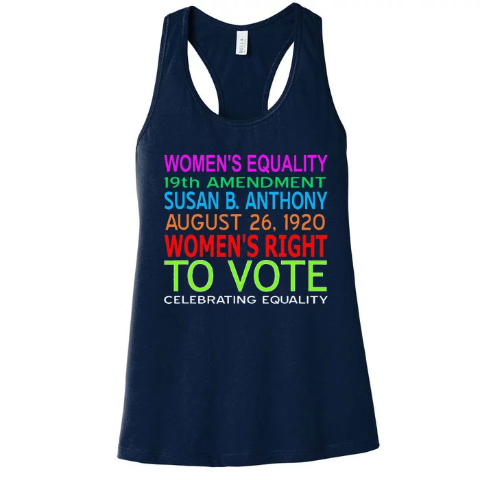 Women's Equality Day Right To Vote Susan B. Anthony Funny Women's Racerback Tank