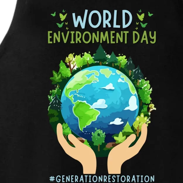 World Environt Day 2024 Earth Dayeyes On The Environt Gift Ladies Tri-Blend Wicking Tank