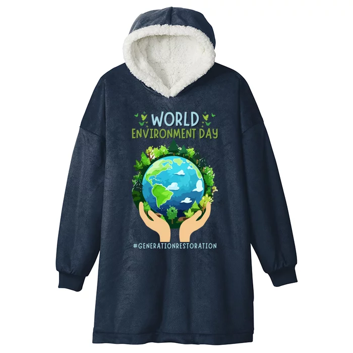 World Environt Day 2024 Earth Dayeyes On The Environt Gift Hooded Wearable Blanket