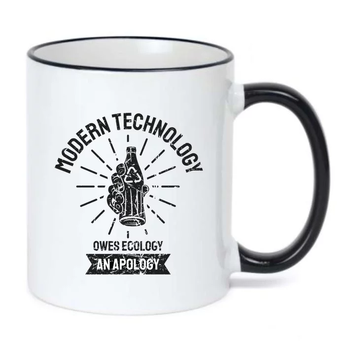 World Earth Day Modern Technology Owes Ecology Apology Gift Black Color Changing Mug