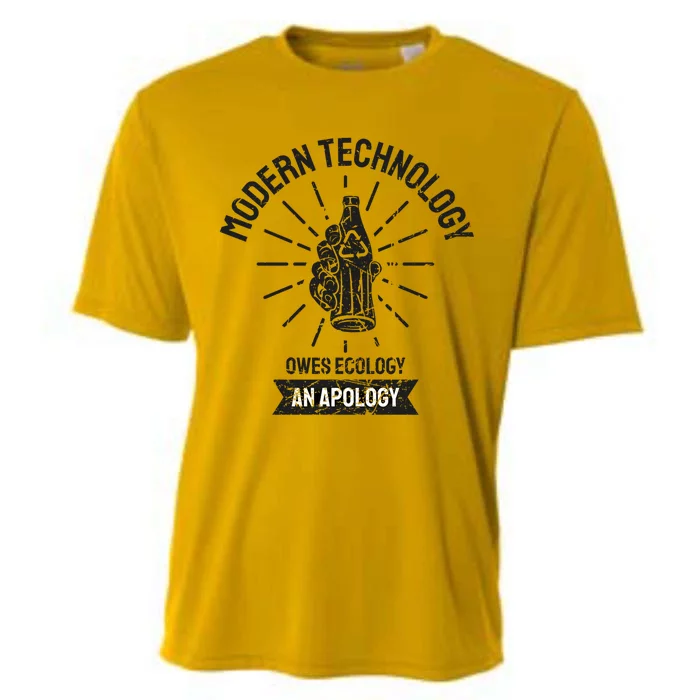 World Earth Day Modern Technology Owes Ecology Apology Gift Cooling Performance Crew T-Shirt