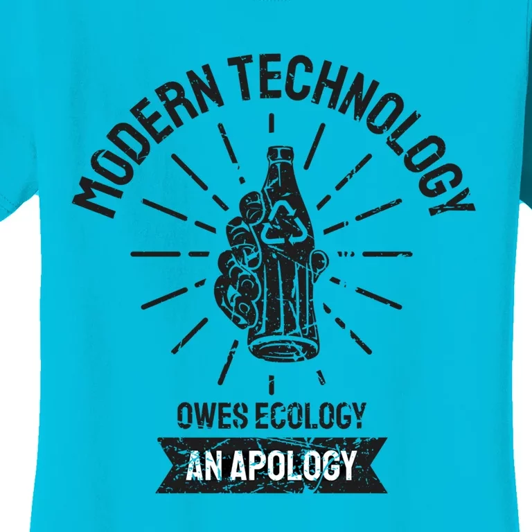 World Earth Day Modern Technology Owes Ecology Apology Gift Women's T-Shirt