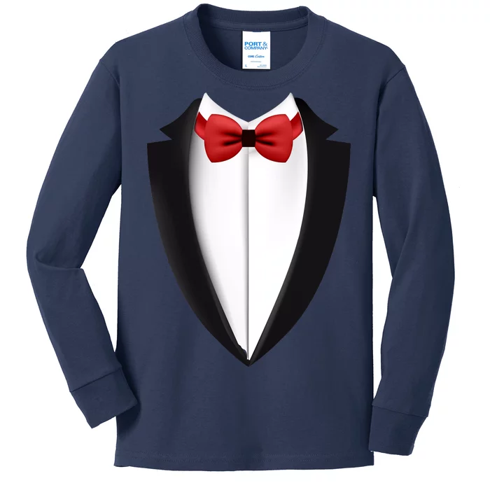 Wedding Tuxedo Kids Long Sleeve Shirt