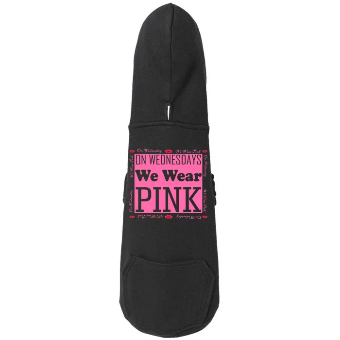 Wednesdays We Wear Pink Breast Cancer Doggie 3-End Fleece Hoodie