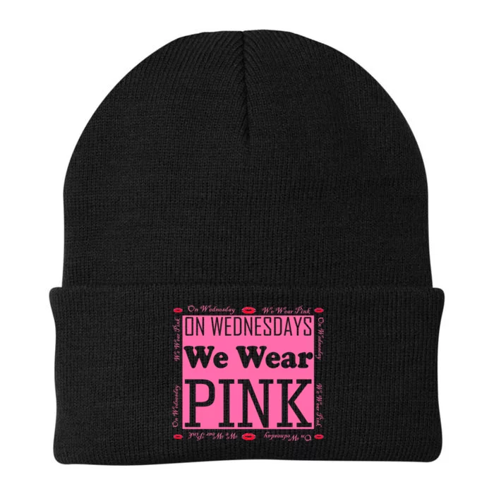 Wednesdays We Wear Pink Breast Cancer Knit Cap Winter Beanie