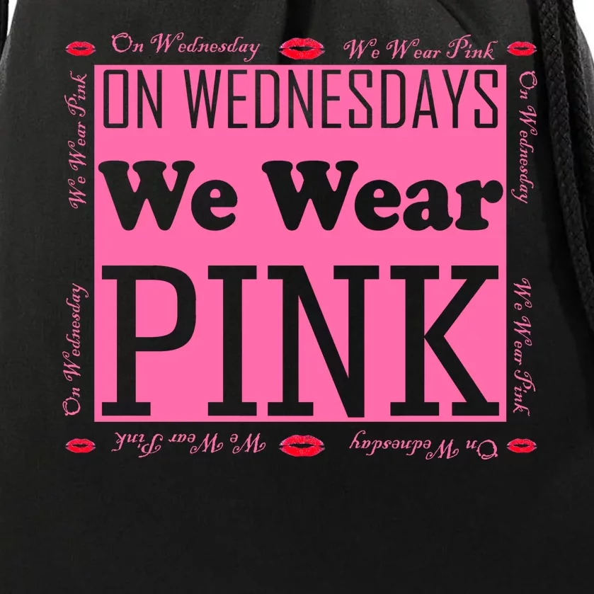 Wednesdays We Wear Pink Breast Cancer Drawstring Bag